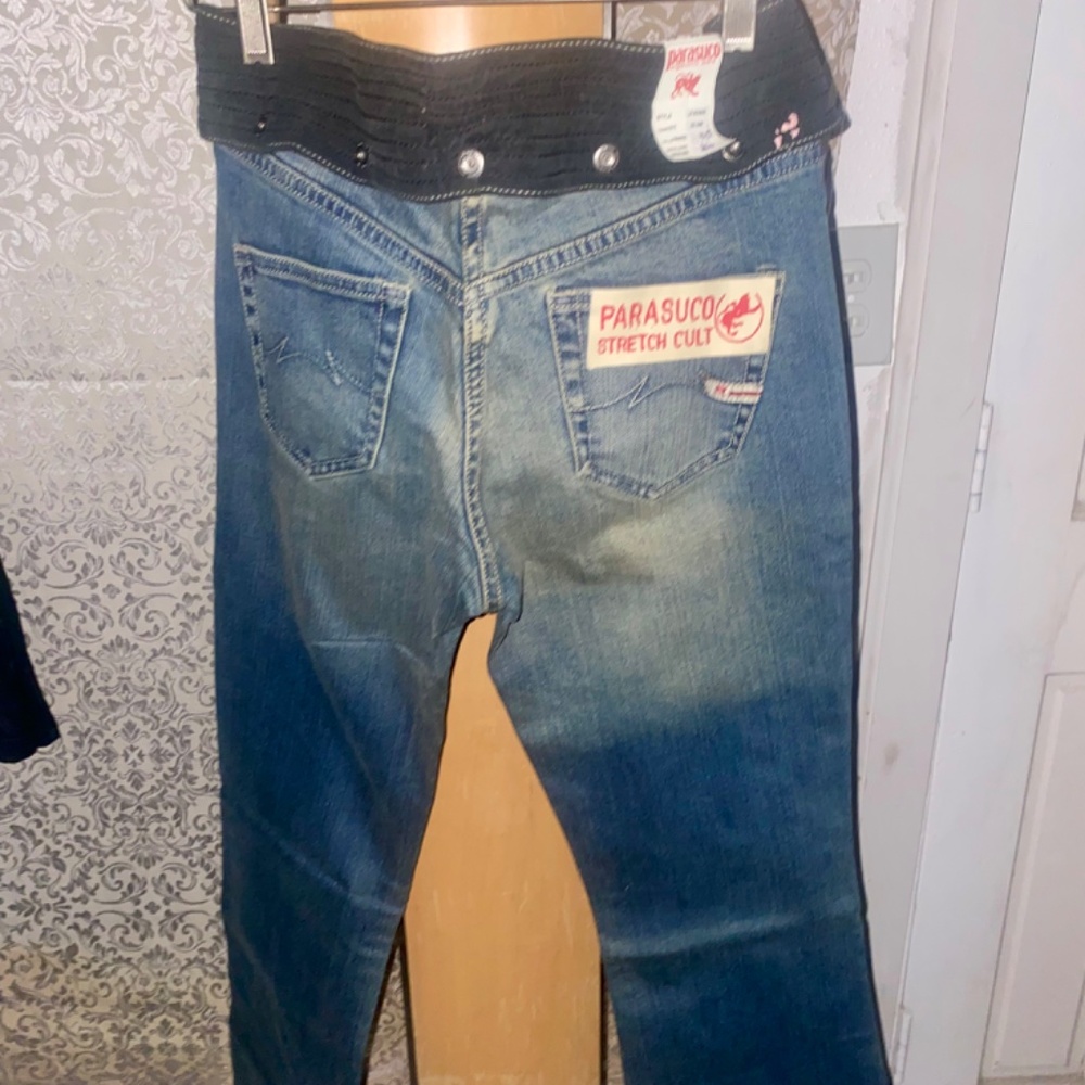 Parasuco Womens Blue Boot Cut Jeans with Black Trim - Picture 10 of 14